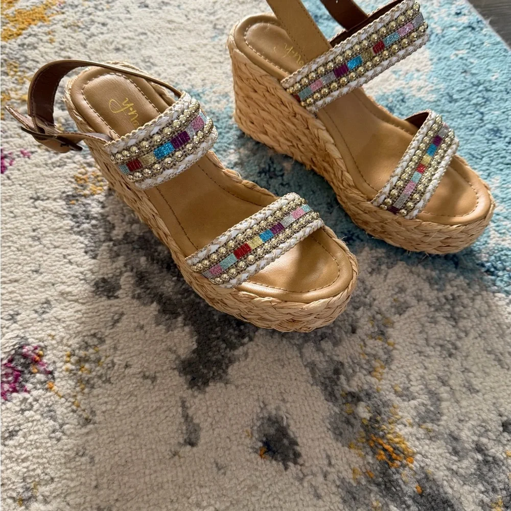 Colorful Beaded Espadrille Sandals